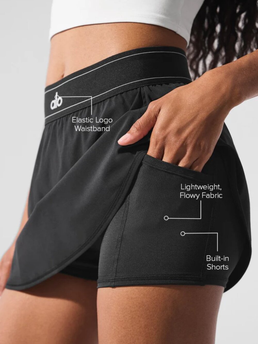 ALO Yoga Women's Match Point Tennis Skirt Black⚾Versatile items | Athleisure😍 - Picture 7 of 7